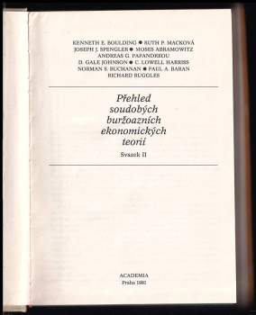 Bernard Francis Haley: Přehled soudobých buržoazních ekonomických teorií