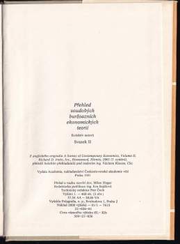 Bernard Francis Haley: Přehled soudobých buržoazních ekonomických teorií
