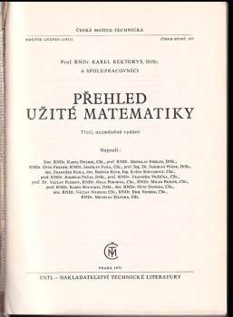 Karel Rektorys: Přehled užité matematiky