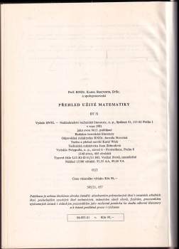 Karel Rektorys: Přehled užité matematiky