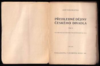 Jan Vondráček: Přehledné dějiny českého divadla