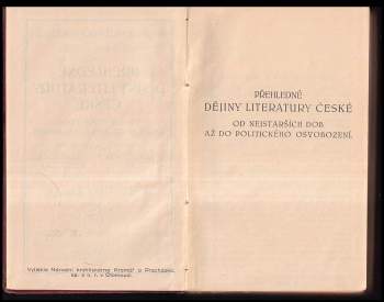 Arne Novák: Přehledné dějiny literatury české