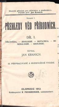 Jan Kranich: Přehledy věd přírodních