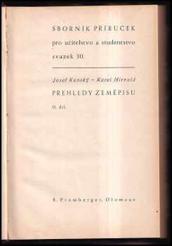 Josef Kunský: Přehledy zeměpisu