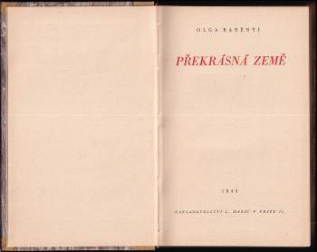 Olga Barényi: Překrásná země
