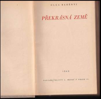 Olga Barényi: Překrásná země