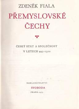 Zdeněk Fiala: Přemyslovské Čechy