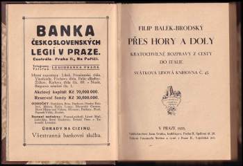 Filip Balek-Brodský: Přes hory a doly