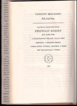 Maurice Maeterlinck: Přesýpací hodiny