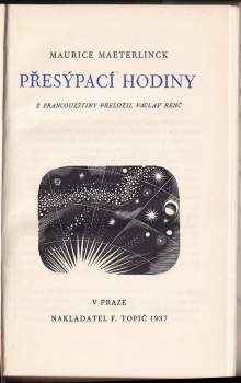 Maurice Maeterlinck: Přesýpací hodiny
