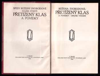 Růžena Svobodová: Přetížený klas a povídky