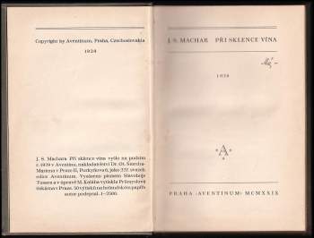 Josef Svatopluk Machar: Při sklence vína 1928