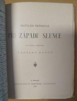 Matilde Serao: Při západu slunce