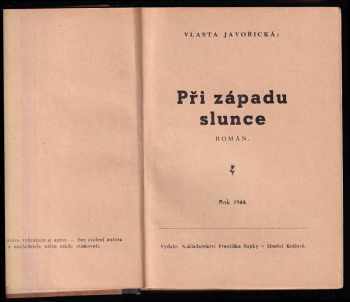 Vlasta Javořická: Při západu slunce
