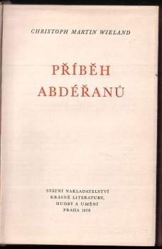 Christoph Martin Wieland: Příběh Abdéřanů