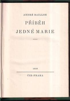 André Baillon: Příběh jedné Marie