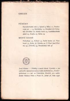 Josef Kainar: Příběhy a menší básně