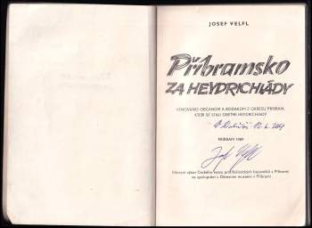 Josef Velfl: Příbramsko za heydrichiády