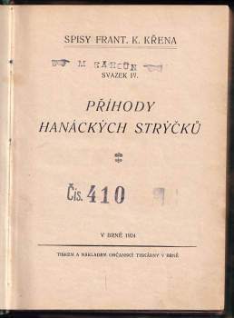 Karel Křen: Příhody hanáckých strýčků