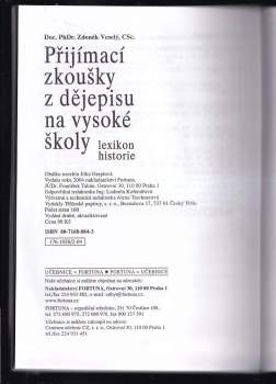 Zdeněk Veselý: Přijímací zkoušky z dějepisu na vysoké školy