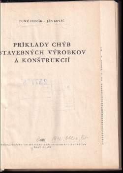 Ľuboš Hamák: Príklady chýb stavebných výrobkov a konštrukcií
