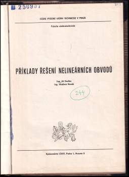 Vladimír Novák: Příklady řešení nelineárních obvodů
