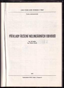 Vladimír Novák: Příklady řešení nelineárních obvodů