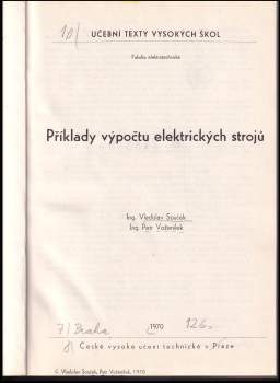 Vladislav Souček: Příklady výpočtu elektrických strojů
