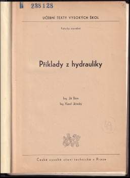 Karel Jičínský: Příklady z hydrauliky