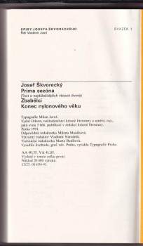 Josef Škvorecký: Prima sezóna - Zbabělci - Konec nylonového věku