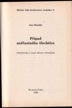 Jan Alenský: Případ nešťastného šlechtice