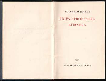 Egon Hostovský: Případ profesora Körnera