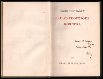 Egon Hostovský: Případ profesora Körnera