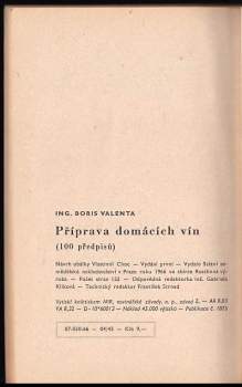 Boris Valenta: Příprava domácích vín