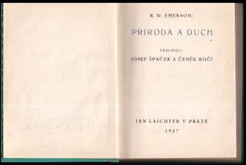 Ralph Waldo Emerson: Příroda a duch