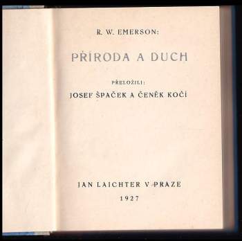 Ralph Waldo Emerson: Příroda a duch