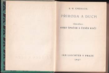 Ralph Waldo Emerson: Příroda a duch