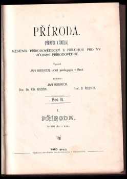 Jan Kranich: PŘÍRODA - příroda a škola - měsíčník přírodovědecký a časopis pro vyučování přírodovědné - ročník III. 1904/05