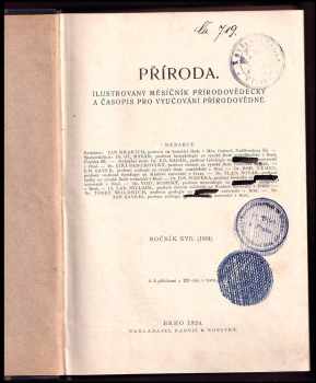 Jan Kranich: Příroda - ročník XVII. (Ilustrovaný měsíčník přírodovědecký a časopis pro vyučování přírodovědné