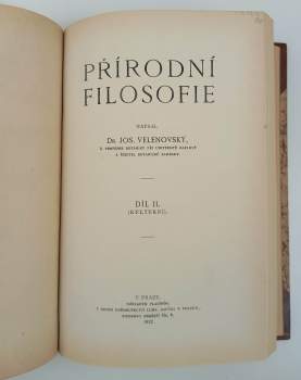 Josef Velenovský: Přírodní filosofie