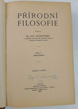 Josef Velenovský: Přírodní filosofie