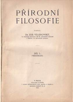 Josef Velenovský: Přírodní filosofie