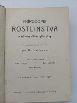 Otto Schmeil: Přírodopis rostlinstva pro vyšší ústavy, učitelstvo a přátele přírody