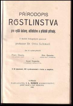 Otto Schmeil: Přírodopis rostlinstva pro vyšší ústavy, učitelstvo a přátele přírody