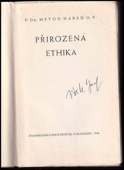 Metoděj Habáň: Přirozená ethika