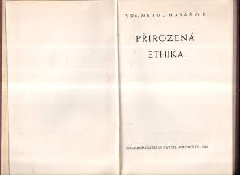 Metoděj Habáň: Přirozená ethika