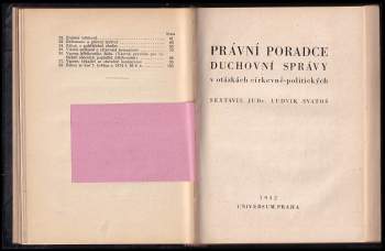 Příručka církevní agendy + Právní poradce duchovní správy v otázkách církevně-politických V JEDNOM SVAZKU