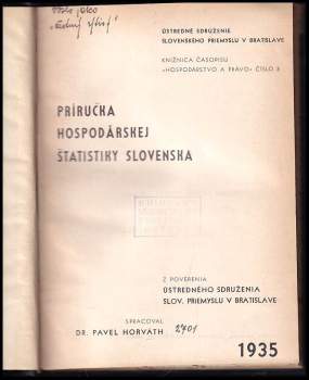 Pavel Horváth: Príručka hospodárskej štatistiky Slovenska