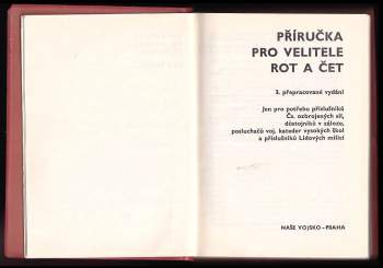 Čestmír Přikryl: Příručka pro velitele rot a čet
