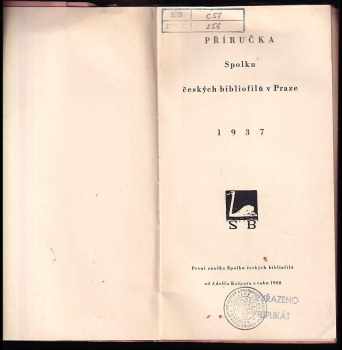 Příručka Spolku českých bibliofilů v Praze 1937